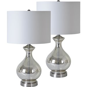 Lampe de Table Luce de Notre Dame Design, 25,25 po, abat-jour en tissu, noir, 2 mcx