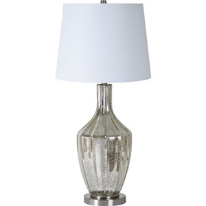 Lampe de Table Stanfield de Notre Dame Design, 34,5 po, abat-jour en tissu, gris