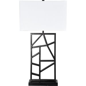 Lampe de Table August de Notre Dame Design, 29,5 po, abat-jour en tissu, gris