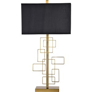 Lampe de Table Sabrillo de Notre Dame Design, 29,5 po, abat-jour en soie, laiton