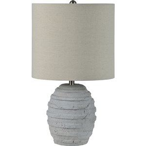 Lampe de Table Lanza de Notre Dame Design, 20 po, abat-jour en tissu, gris