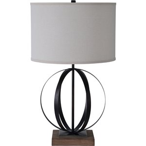 Lampe de Table Boyer de Notre Dame Design, 31,5 po, abat-jour en tissu, noir