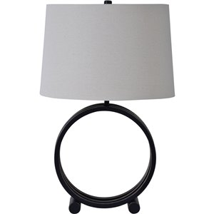 Lampe de Table Wylie de Notre Dame Design, 26,5 po, abat-jour en tissu, bronze