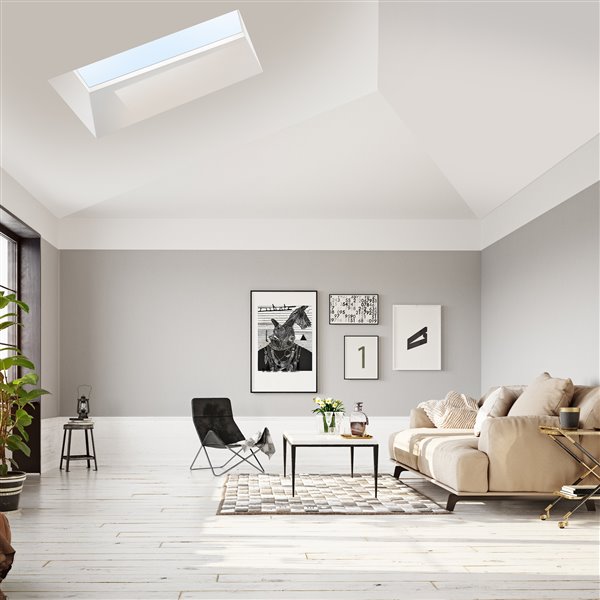 Columbia Double Glazed Clear 46.5 x 46.5 Self Flashing Glass Fixed Skylight - Black