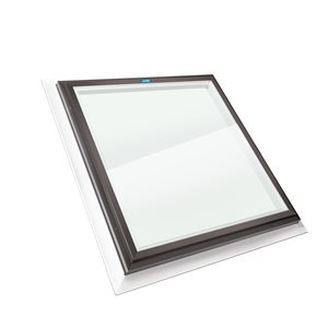 Columbia Triple Glazed Clear 22.5 x 22.5 Self Flashing Glass Fixed Skylight - Brown