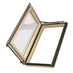 FAKRO 22-1/4 x 45-1/4 Deck Mount Laminated Glass Roof Egress Window - Left