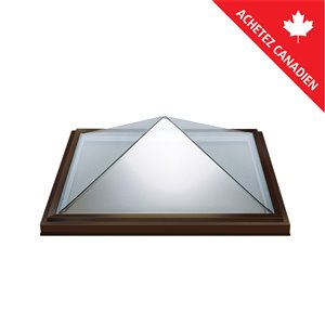 Columbia Double Glazed Clear 46.5 x 46.5 Acrylic Pyramid Skylight - Brown