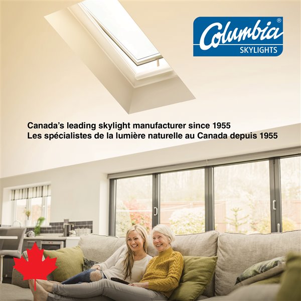 Columbia Triple Glazed Clear 22.5 x 46.5 Curb Mount Manual Venting Glass Skylight - Brown