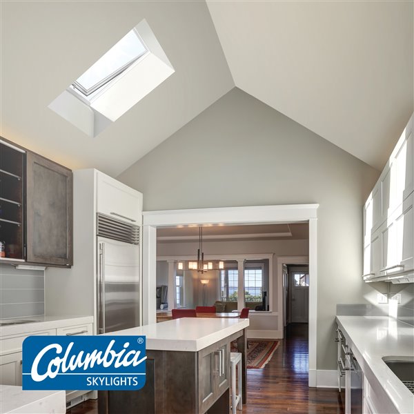 Columbia Triple Glazed Clear 22.5 x 46.5 Curb Mount Manual Venting Glass Skylight - Brown