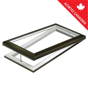 Columbia Triple Glazed Clear 22.5 x 46.5 Curb Mount Manual Venting Glass Skylight - Brown