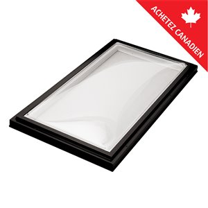 Columbia Double Glazed Clear 22.5 x 46.5 Acrylic Dome Skylight - Black