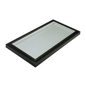 Columbia Triple Pane Glass Curb Mount Fixed Skylight - 22.5-in x 46.5-in - Black