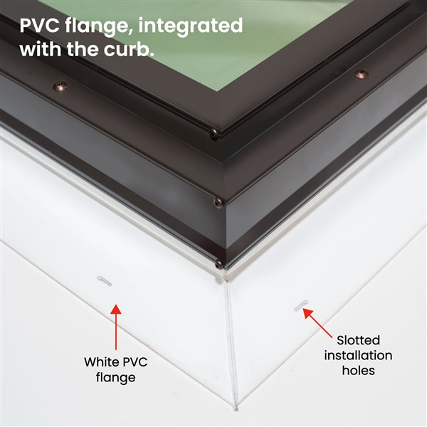 Columbia Double Glazed Clear 22.5 x 34.5 Self Flashing Glass Fixed Skylight - Brown