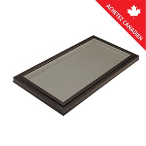 Columbia Double Glazed Bronze 22.5 x 46.5 Curb Mount Glass Fixed Skylight - Brown