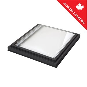 Columbia Acrylic Double Dome Curb Mount Fixed Skylight - 46.5-in x 46.5-in - Brown