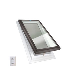 Columbia Double Glazed Clear 22.5 x 46.5 Self Flashing Standard Electric Venting Glass Skylight