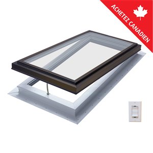 Columbia Double Glazed Clear 22.5 x 46.5 Self Flashing Standard Electric Venting Glass Skylight