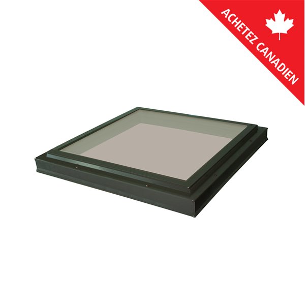 Columbia Double Glazed Bronze 22.5 x 22.5 Curb Mount Glass Fixed Skylight - Brown