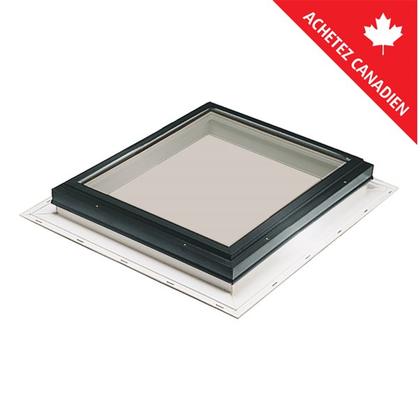 Columbia Double Glazed Bronze 46.5 x 46.5 Self Flashing Glass Fixed Skylight - Black