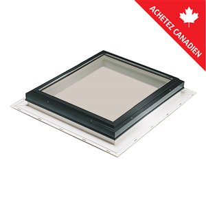 Columbia Double Glazed Bronze 22.5 x 22.5 Self Flashing Glass Fixed Skylight - Black