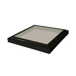 Columbia Tempered Tinted Glass Curb Mount Fixed Skylight - 22.5-in x 22.5-in - Black