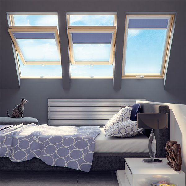 FAKRO 31 x 55-1/2 Deck Mount Centre Pivot Laminated Glass Roof Window