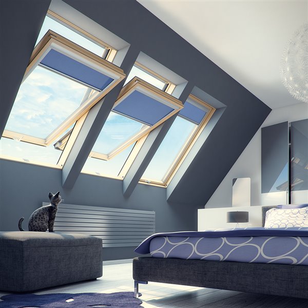 FAKRO 31 x 55-1/2 Deck Mount Centre Pivot Laminated Glass Roof Window