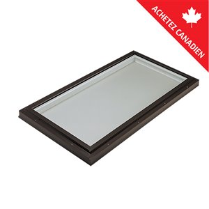 Columbia Tempered Neat Glass Curb Mount Fixed Skylight - 22.5-in x 46.5-in - Brown