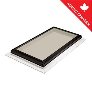 Columbia Double Glazed Bronze 22.5 x 34.5 Self Flashing Glass Fixed Skylight - Brown