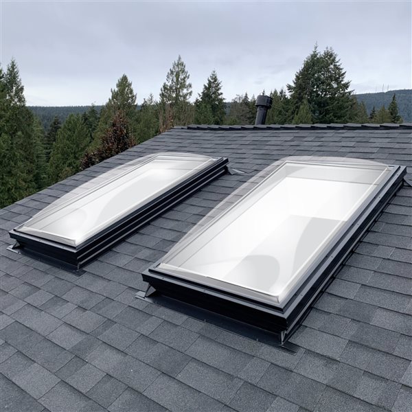 Columbia Double Glazed Clear 22.5 x 34.5 Acrylic Dome Skylight - Brown