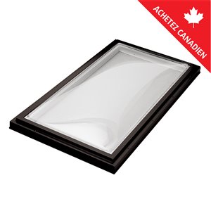 Columbia Acrylic Double Dome Curb Mount Fixed Skylight - 22.5-in x 34.5-in - Brown