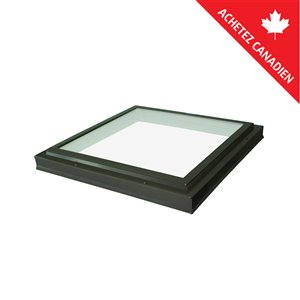 Columbia Tempered Glass Curb Mount Fixed Skylight - 46.5-in x 46.5-in - Brown