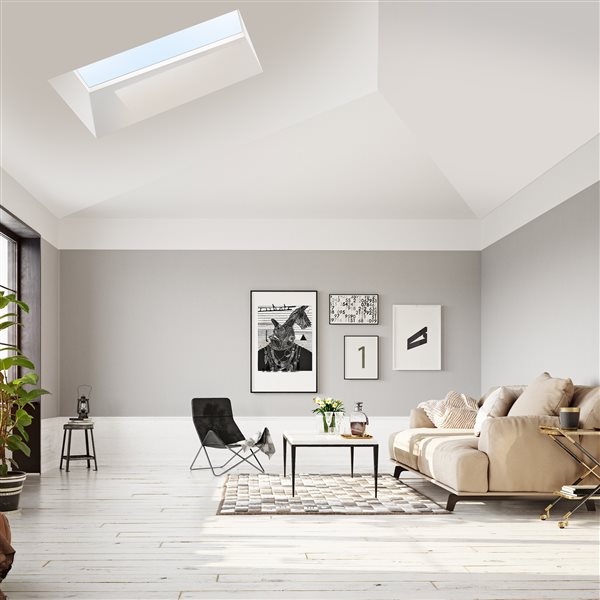 Columbia Triple Glazed Clear 46.5 x 46.5 Self Flashing Glass Fixed Skylight - Black