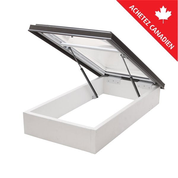 Columbia Double Glazed Clear 30.5 x 30.5 Acrylic Dome Roof Access Hatch - Black