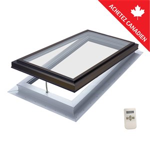 Columbia Double Glazed Clear 22.5 x 46.5 Self Flashing Elite Electric Venting Glass Skylight