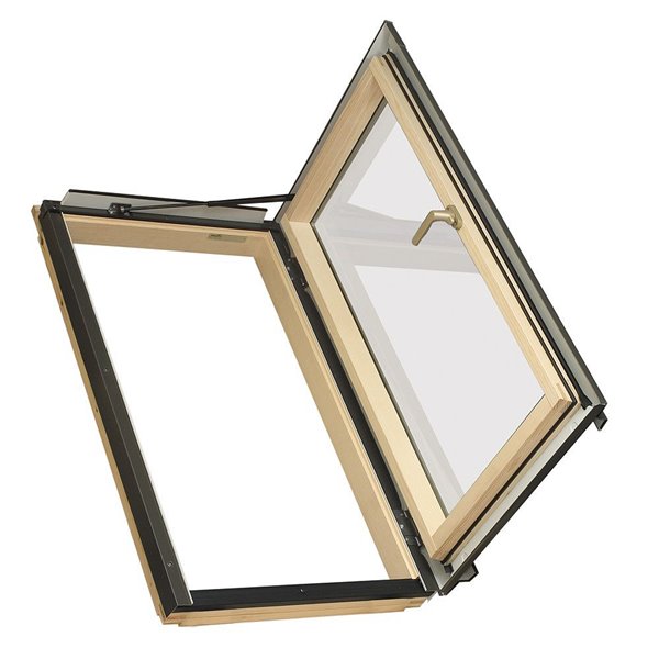 FAKRO 22-1/4 x 45-1/4 Deck Mount Laminated Glass Roof Egress Window - Right