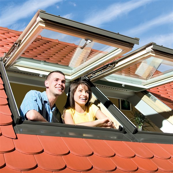 FAKRO 22 x 46-7/8 Deck Mount Top Hung Laminated Glass Roof Window