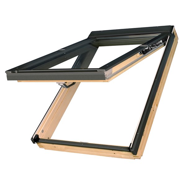 FAKRO 22 x 46-7/8 Deck Mount Top Hung Laminated Glass Roof Window