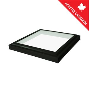 Columbia Tempered Glass Curb Mount Fixed Skylight - 46.5-in x 46.5-in - Black