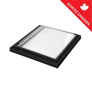 Columbia Acrylic Double Dome Curb Mount Fixed Skylight - 46.5-in x 46.5-in - Black