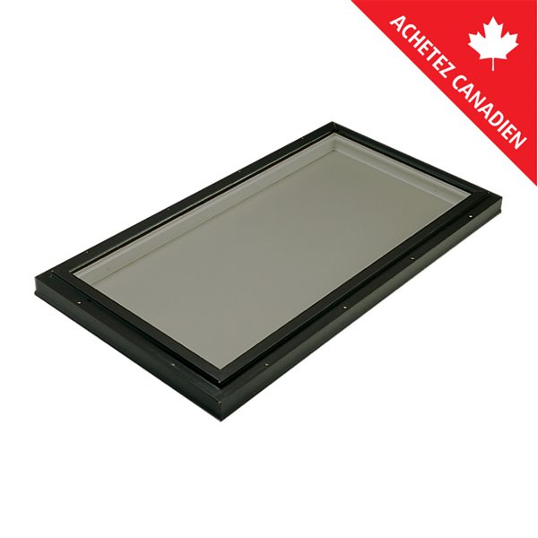 Columbia Double Glazed Bronze 22.5 x 34.5 Curb Mount Glass Fixed Skylight - Black