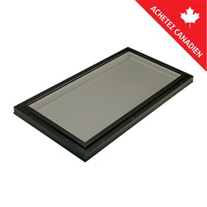 Columbia Double Glazed Bronze 22.5 x 34.5 Curb Mount Glass Fixed Skylight - Black