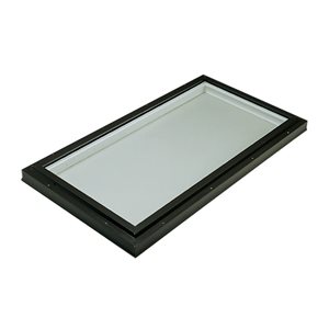 Columbia Double Glazed Clear 22.5 x 46.5 Curb Mount Glass Fixed Skylight - Black