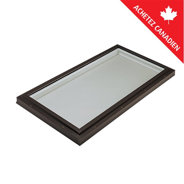 Columbia Triple Glazed Clear 22.5 x 34.5 Curb Mount Glass Fixed Skylight - Brown