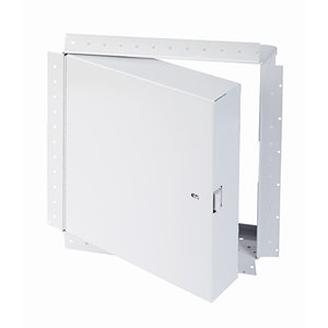 Panneau d'accès isolé coupe-feu avec bride de boue de Best Access Doors en métal, 24 po x 24 po, blanc