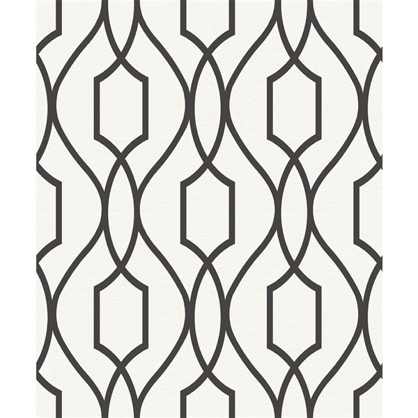 Advantage Geo Evelyn Non-Woven and Unpasted Wallpaper - Geometric Pattern - 56.4-sq. ft. - Black