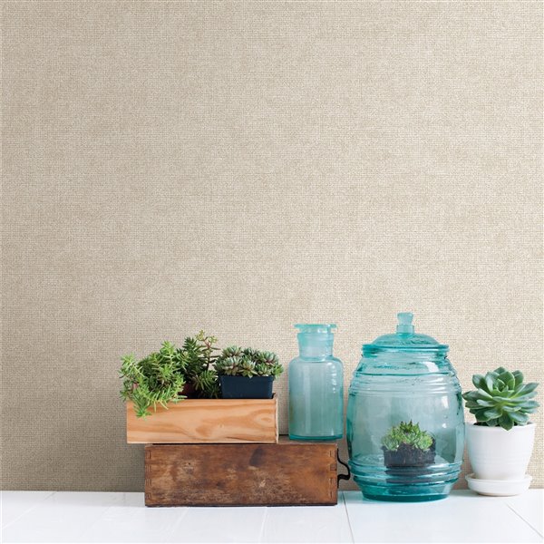 Advantage Geo Nina Non-Woven and Unpasted Wallpaper - Abstract Pattern - 57.8-sq. ft. - Beige/Grey