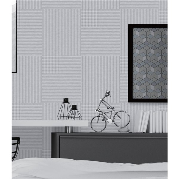 Advantage Geo Ronald Non-Woven and Unpasted Wallpaper - Geometric Pattern - 57.8-sq. ft. - Off-White