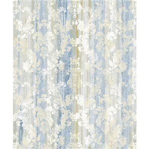 Advantage Tradition Camilia Non-Woven and Unpasted Wallpaper - Damask Pattern - 57.8-sq. ft. - Blue