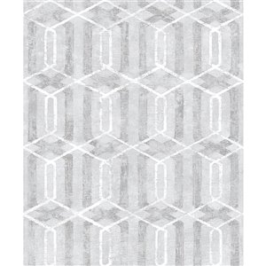 Advantage Geo Stormi Non-Woven and Unpasted Wallpaper - Geometric Pattern - 57.8-sq. ft. - Grey